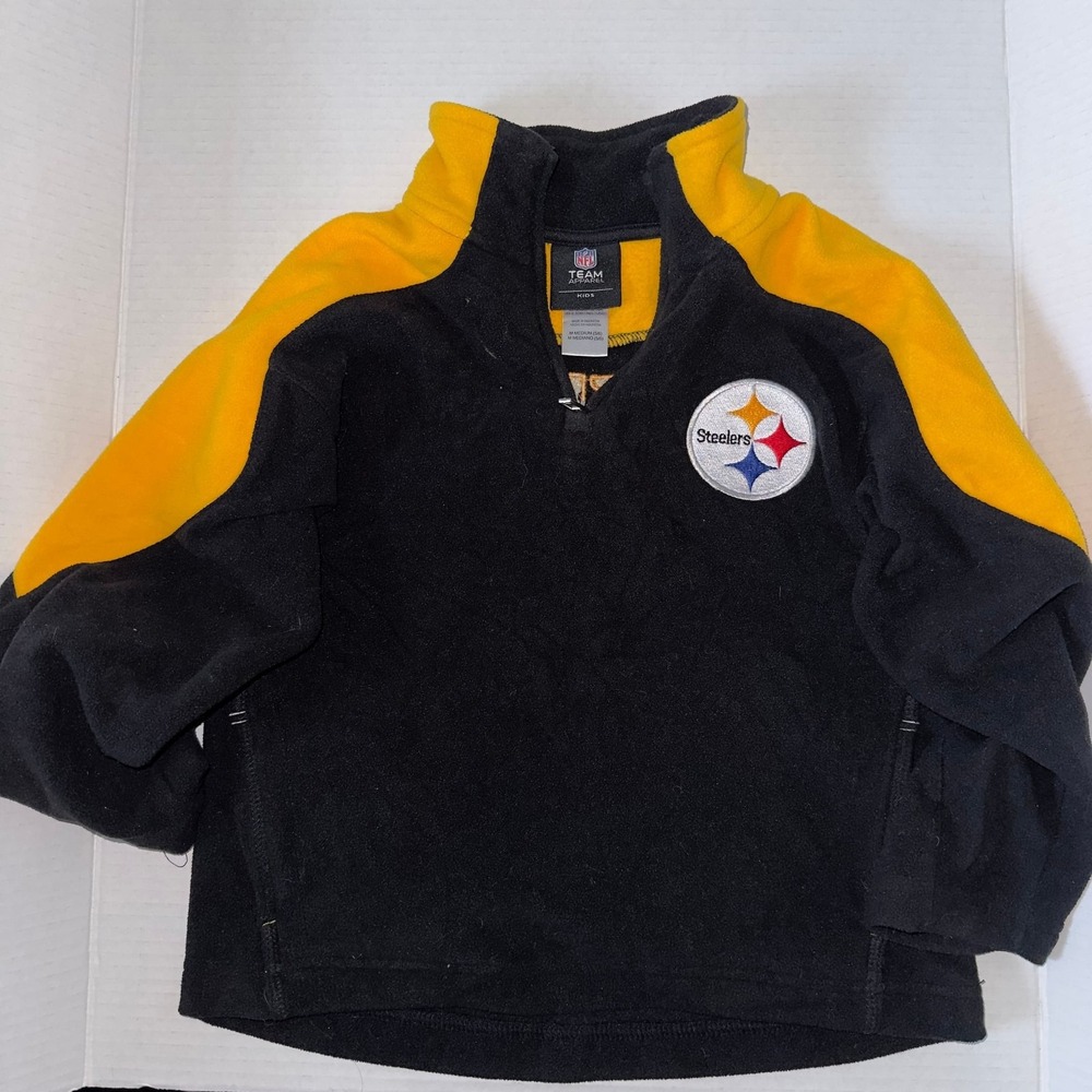Pittsburgh Steelers NFL Football Fleece kids‎ 1/4 Zip Pullover Jacket M